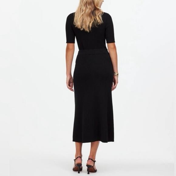 NWT Madewell Merino Wool Blend Pull-On Maxi Sweater Skirt True Black Size Small - Picture 3 of 11